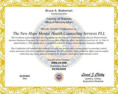Nassau County Minority Certificate